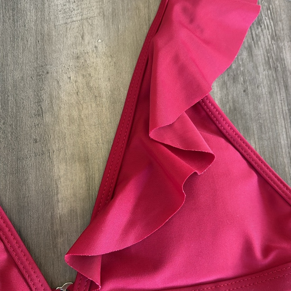 Bikini Burgundy Red Ruffle Bikini Set Size Medium - Picture 5 of 12